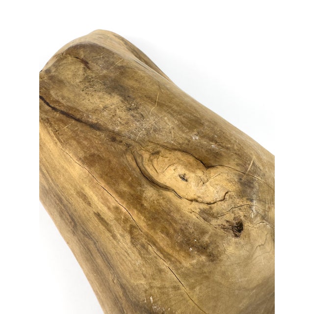 Vintage Hand-Carved Wooden Trough Bowl – Sculptural Rustic Centerpiece With Natural Patina For Sale - Image 17 of 18
