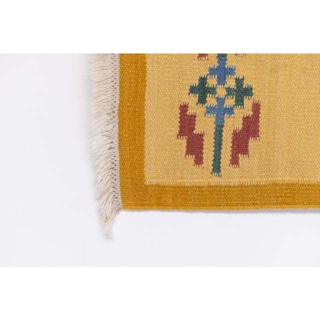 Vintage Swedish Kilim Rug in Wool, 1960s For Sale - Image 4 of 5
