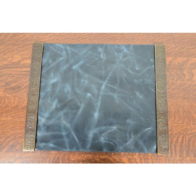 Tiffany Studios New York Zodiac Bronze Blotter Ends With Leather Desk Blotter For Sale - Image 14 of 14