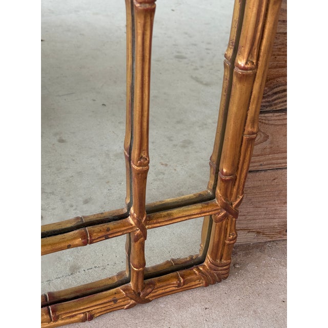 Vintage Carvers’ Guild Faux Bamboo Gilt Wall Mirror in Old World Gold Finish For Sale In Naples, FL - Image 6 of 12