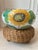 Farmhouse Vintage 12” Italian Sunflower Insized, Glazed Handpainted Terracotta Bowl For Sale - Image 3 of 18