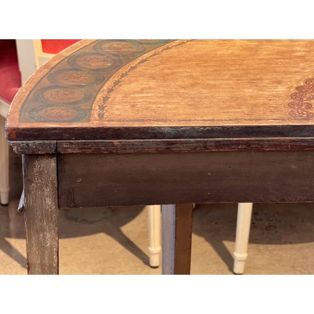 19th Century Italian Painted Demi-Lune Console Table For Sale - Image 13 of 14