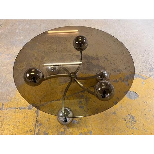 Atomic Coffee Table in Glass and Chrome For Sale - Image 4 of 11