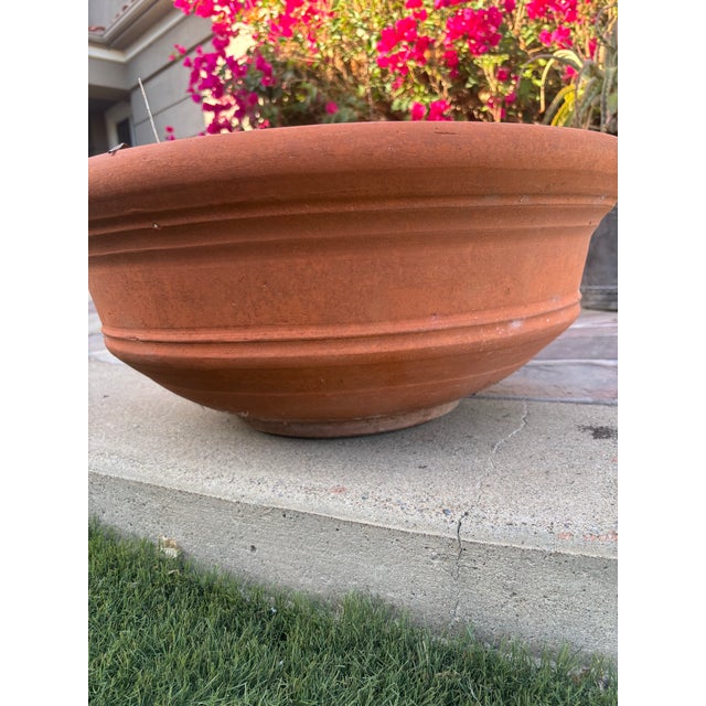 Vintage California Terracotta Bowl Planter Gainey Saucer Sc-14, 24" For Sale In Los Angeles - Image 6 of 10