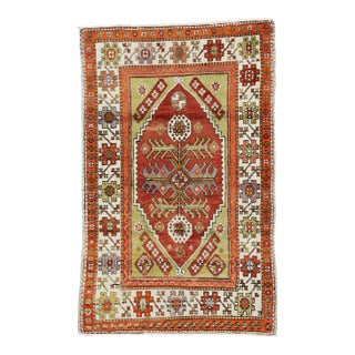 Colorful Vintage Turkish Oushak Rug - 03'00 X 04'09 For Sale