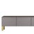 Defined by a sleek architectural silhouette, this living sideboard by Robert Stadler pairs a gray polished lacquered wood...