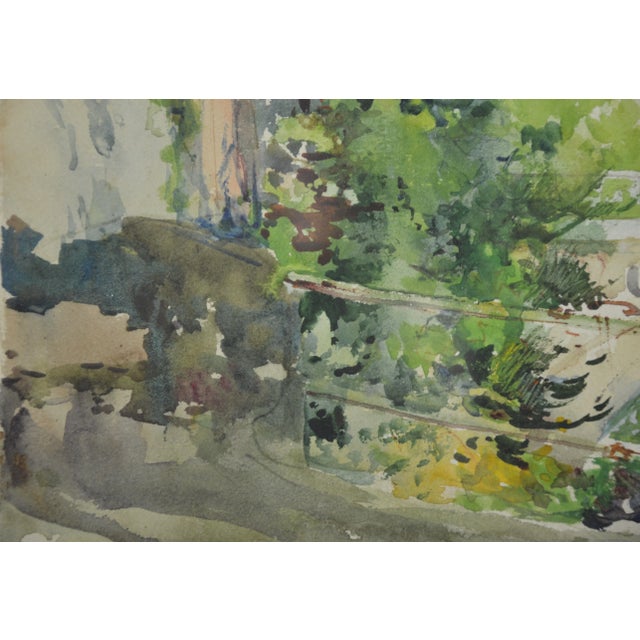 Ugo Matania, Mediterranean Landscape, Original Watercolor For Sale - Image 4 of 11