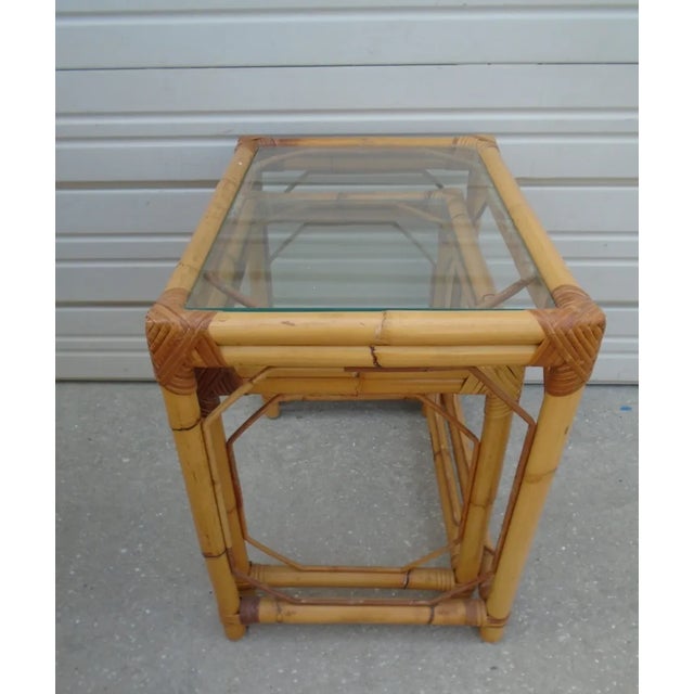 Vinatge Bamboo Nesting End Tables Hollywood Regency-Set of 2 For Sale In Orlando - Image 6 of 7