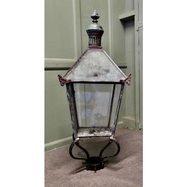 Large Mid-19th Century Copper Lantern, 1860 For Sale - Image 6 of 9