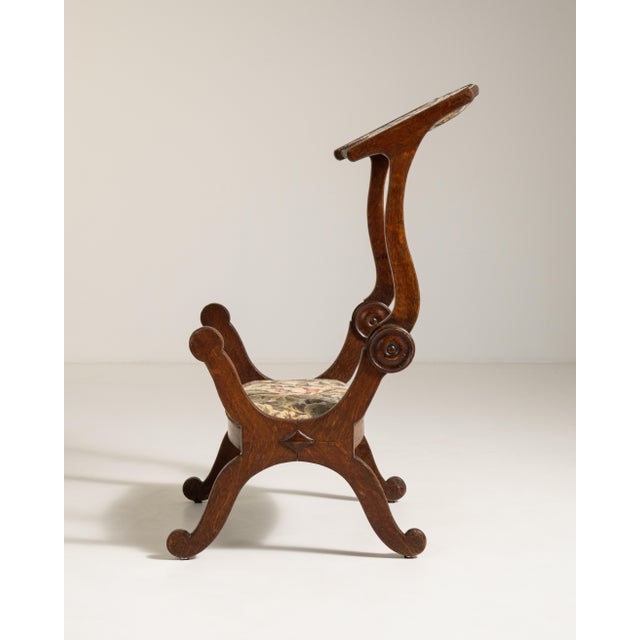 Traditional Oak Armchair with Tapestry Upholstery, Antique, France, 19th Century For Sale - Image 3 of 17