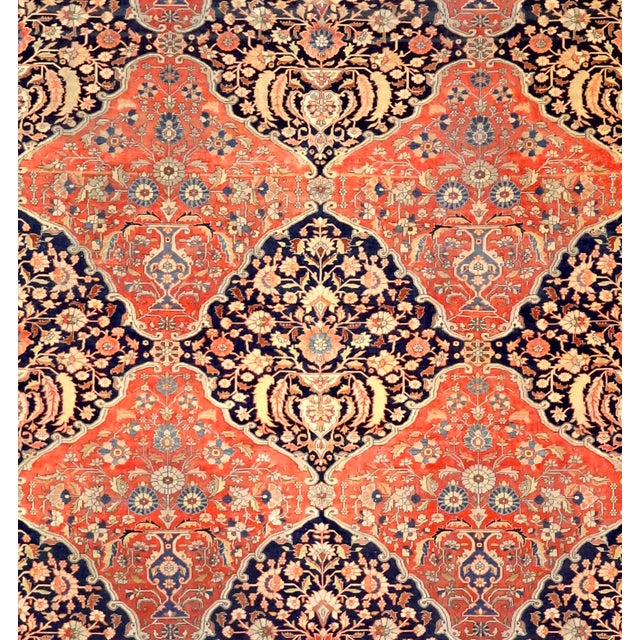 Persian Antique Persian Mohtasham Kashan Rug 10’4” X 14’6” For Sale - Image 3 of 6