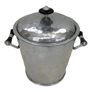 Mid Century Ice Bucket With Bakelite Knob and Handles