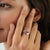 Art Deco Style Baguette Ruby & Diamond Statement Ring in 925 Silver Size 8 For Sale - Image 6 of 15