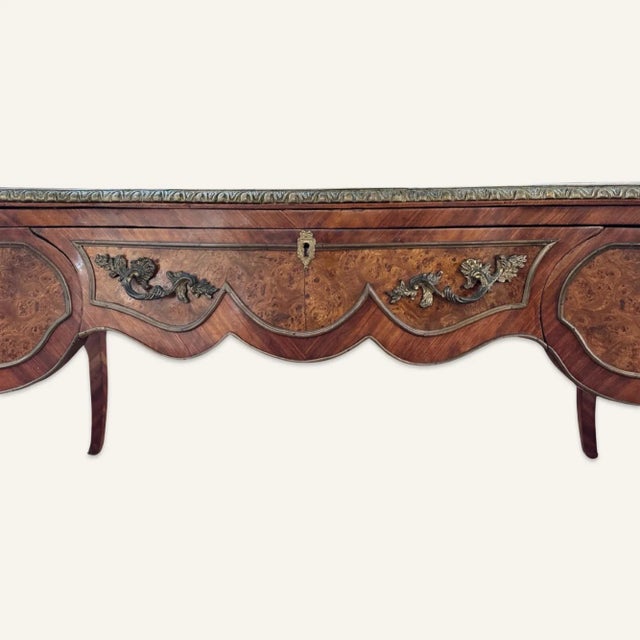 Brown Louis XV Style 19th Century Reproduction Bureau Plat For Sale - Image 8 of 11