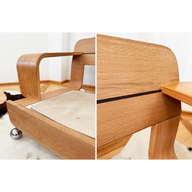 70s Mario Bellini Cassina "Pianura" style Oak Two Seater Sofa Loveseat (2 of 2) For Sale - Image 11 of 18
