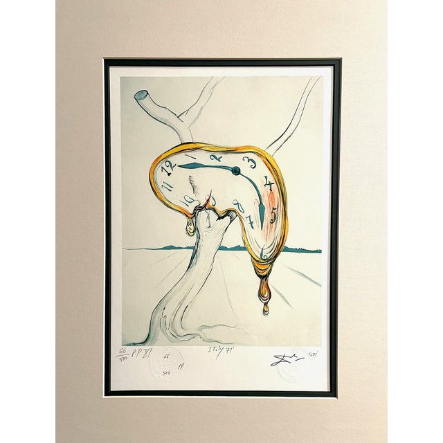 Melting clock also known as Tearful Softwatch. Likely an offset lithograph Attribute to Salvador Dali , the surrealist...