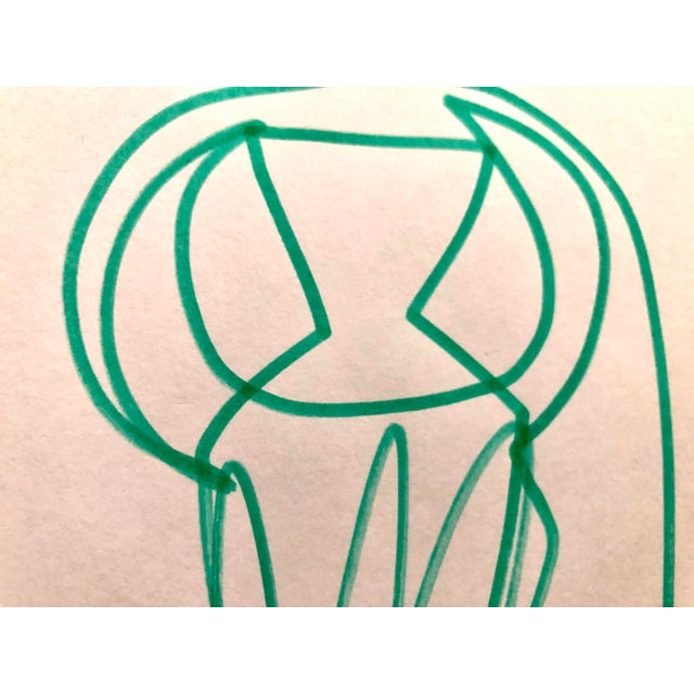 Pair of Abstract Figurative Ink Drawings by CL Auker For Sale - Image 6 of 6
