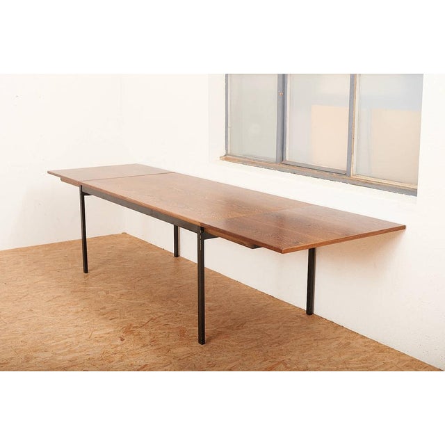 Series II Desk with Wenge Veneered Top, Black Lacquered Tubular Steel Frame & Extensions by Dieter Waeckerlin for Idealheim, 1964 For Sale - Image 14 of 18