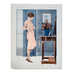 Original 1916 La Vie Parisienne Illustration by G. Léonnec, “L’Éveil De L’Innocence”