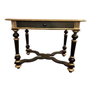 Napoleon III Black Lacquer and Gilt Center Table For Sale