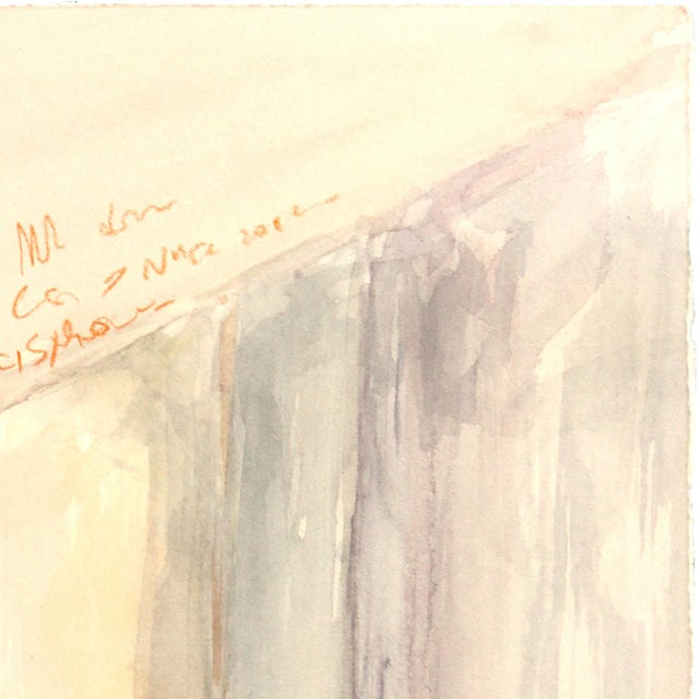 2020s Gallery Is Open - Original Figurative Watercolor Interior Painting on Paper by Ama Liyanage For Sale - Image 5 of 7