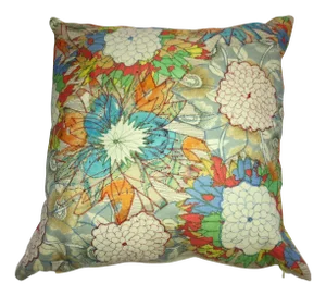 Throw Pillows With Flowery Bunches - A Pair