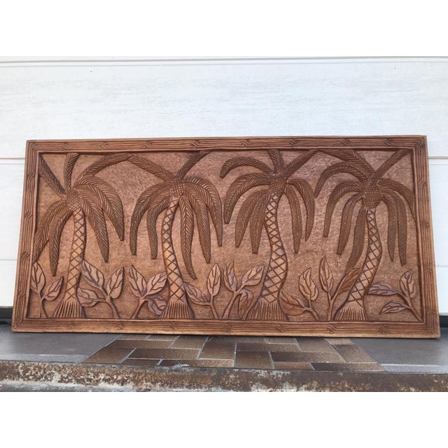 1970s Decorative Panel in Carved Teak Wood, 1970s For Sale - Image 5 of 18