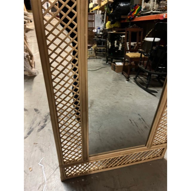 1970s Vintage 1970s Bamboo Mirror For Sale - Image 5 of 6