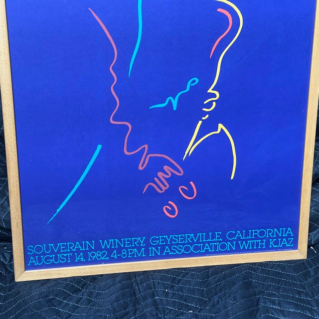 Vintage 1982 Jazz in the Wine Country Souverain Winery Geyserville California Framed Poster For Sale - Image 4 of 12