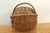 Shabby Chic French Antique Buttocks Harvest Gathering Basket With Grape Vine Handle For Sale - Image 3 of 8