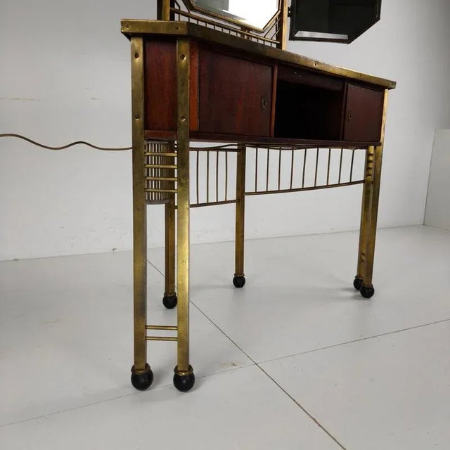 Vintage French Brass Dressing Table, 1930 For Sale - Image 3 of 18