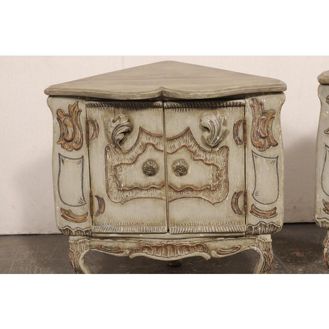 Italian Antique Corner Cabinets, a Near Pair For Sale - Image 9 of 13