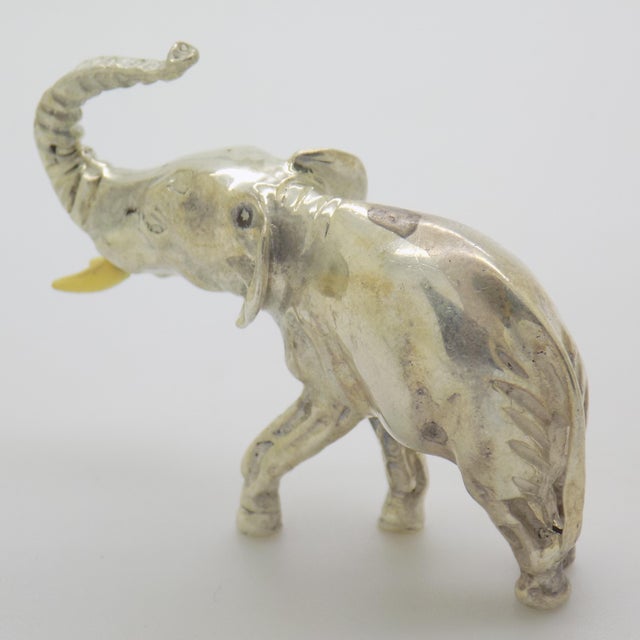 Vintage Italian Handmade Genuine Sterling Silver 925 Elephant Figurine, 1960s For Sale - Image 4 of 12