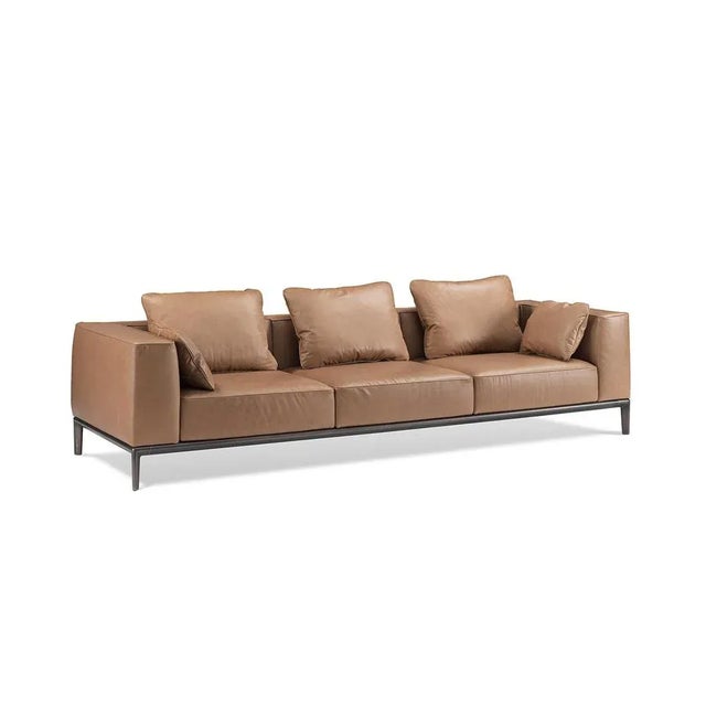 Not Yet Made - Made To Order Milo Brown Leather Sofa by Stefano Giovannoni For Sale - Image 5 of 7
