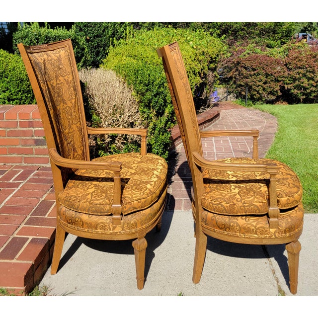 1960s Statesville Chair Co. Louis XVI High Backed Arm Chairs For Sale - Image 13 of 18