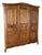 Vintage French Louis XVI Style Carved Oak 3-Door Wardrobe For Sale