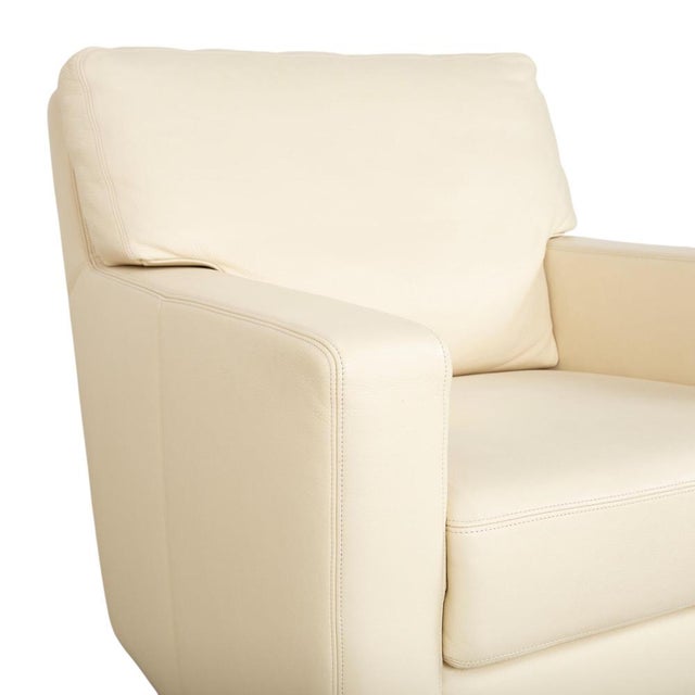 Cream Leather Armchair from Musterring For Sale - Image 5 of 15