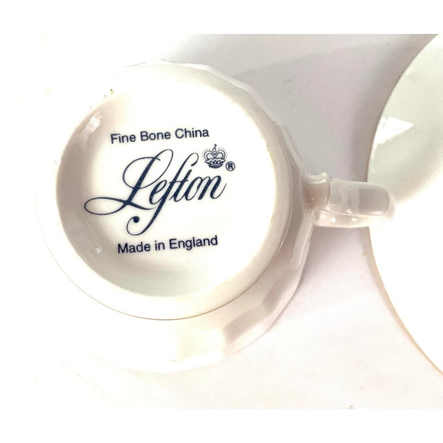 1950s 1950s Lefton, English Bone, China, Floral, Teacup, and Saucer For Sale - Image 5 of 6