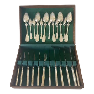 19th Century Austrian Silver Flatware Set 24 PCS