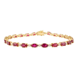 7.92 Ct Ruby and Diamond Alternative Tennis Bracelet