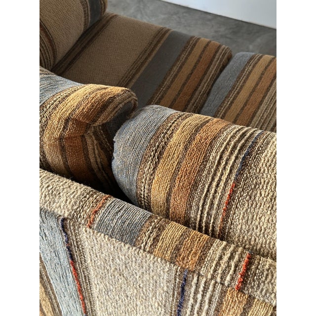 1970s Striped Woven Upholstery Three-Seat Sofa For Sale - Image 16 of 18