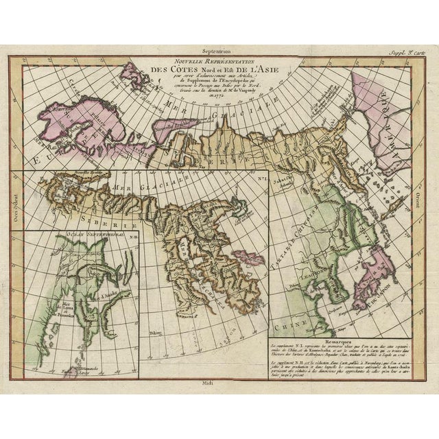 Map of North and East Coast of Asia with Japan and Inset Maps of Kamchatka, 1750s For Sale - Image 3 of 6