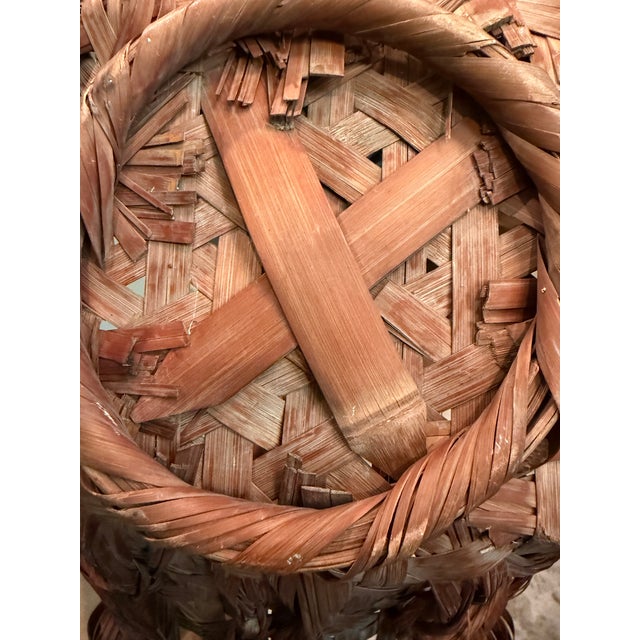 Antique 1920's Japanese Bamboo Ikebana Hanakago Flower Basket For Sale - Image 10 of 13