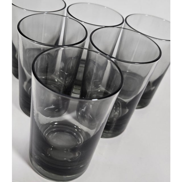 Smoky Gray Shot Glasses- Set of Six For Sale - Image 4 of 8