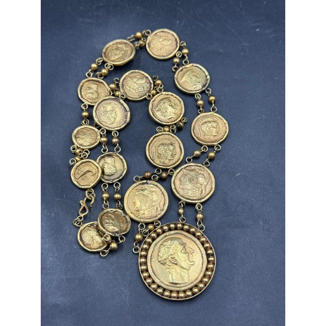 15th Century & Earlier Bochic "Roman" Vintage Roman Pure Gold Coin Necklace Set 18K Gold For Sale - Image 5 of 18