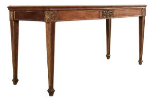 Grand French Neoclassical Marble Top Library or Console Table
