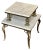 1940s French Gilded Brass and Carrera Marble Two Tier Side Table For Sale - Image 4 of 10