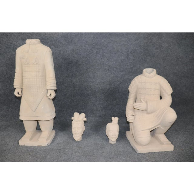 Pair of Terra Cotta Chinese Warrior Sculptures Qin Shi Replicas For Sale - Image 12 of 12