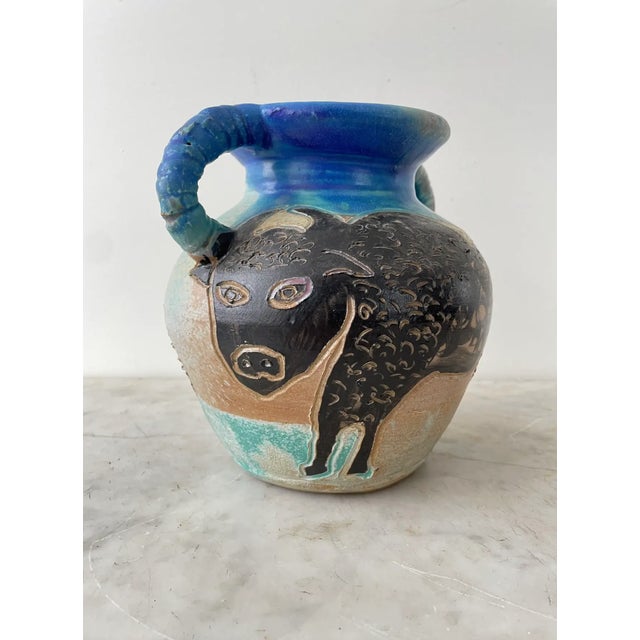 1930s George Johnson Urn With Handles - Bison and Man on Horse Design For Sale - Image 4 of 9