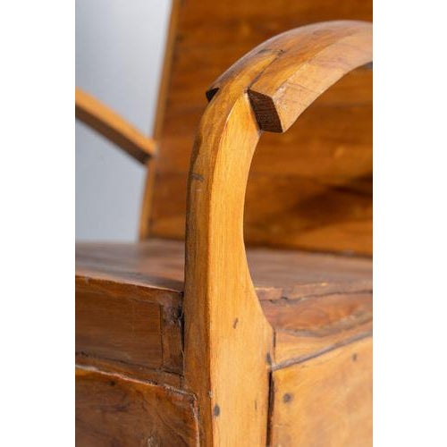 Small Asian Armchair with Upcycled Wooden Slats For Sale - Image 10 of 18